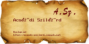 Acsádi Szilárd névjegykártya